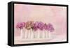 Painterly Textured Flower Still Life on Old Wooden Board-Anyka-Framed Stretched Canvas