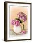 Painterly Textured Flower Still Life on Old Wooden Board-Anyka-Framed Photographic Print