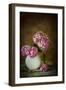 Painterly Textured Flower Still Life on Old Wooden Board-Anyka-Framed Photographic Print