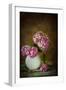Painterly Textured Flower Still Life on Old Wooden Board-Anyka-Framed Photographic Print