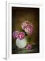 Painterly Textured Flower Still Life on Old Wooden Board-Anyka-Framed Photographic Print