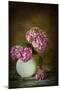 Painterly Textured Flower Still Life on Old Wooden Board-Anyka-Mounted Photographic Print