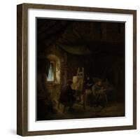 Painters Studio-Adriaen Van Ostade-Framed Art Print