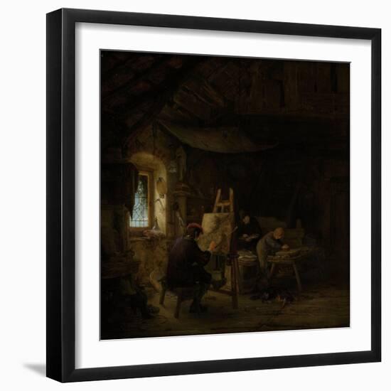 Painters Studio-Adriaen Van Ostade-Framed Art Print