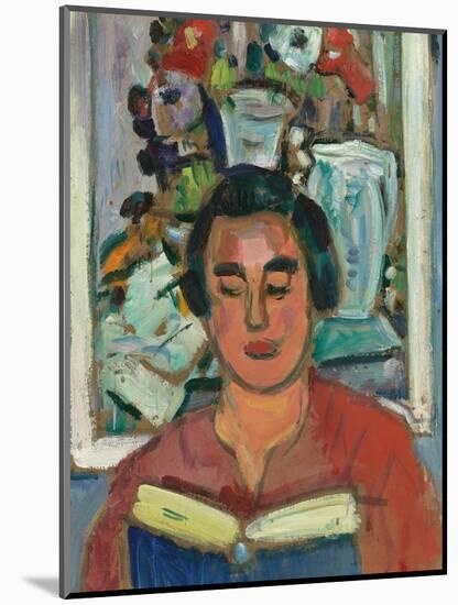 Painting and Book (Portrait of Miss Jean Mccaig)-George Leslie Hunter-Mounted Giclee Print