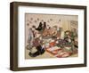 Painting and Calligraphy Party at the Manpachiro Teahouse, 1827-Utagawa Kunisada-Framed Giclee Print