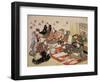 Painting and Calligraphy Party at the Manpachiro Teahouse, 1827-Utagawa Kunisada-Framed Giclee Print