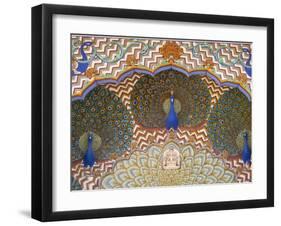 Painting and Interior Decoration in City Palace, Jaipur, Rajasthan, India-Keren Su-Framed Premium Photographic Print
