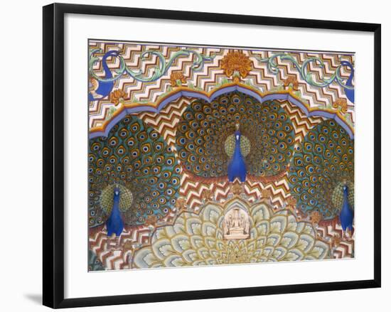 Painting and Interior Decoration in City Palace, Jaipur, Rajasthan, India-Keren Su-Framed Photographic Print