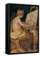 Painting, Assisted by a Cherub, Depicting Fame-Giovanni Mannozzi-Framed Stretched Canvas