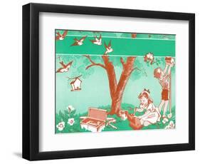 Painting Birdhouses - Jack & Jill-Janet Smalley-Framed Premium Giclee Print