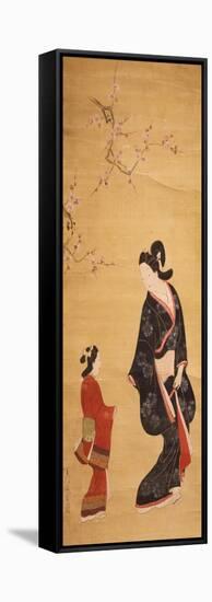 Painting by Hishikawa Moronobu-null-Framed Stretched Canvas