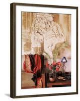 Painting by Jaya Rastogi Wheaton, in Artist's House in Jaipur, Rajasthan State, India-John Henry Claude Wilson-Framed Photographic Print