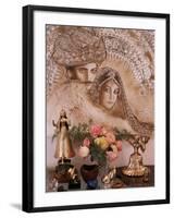 Painting by Jaya Rastogi Wheaton, in Artist's House in Jaipur, Rajasthan State, India-John Henry Claude Wilson-Framed Photographic Print