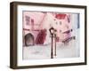 Painting City Street Romantic Light in Pink.-Iriana Shiyan-Framed Art Print