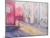 Painting City Street Romantic Light.-Iriana Shiyan-Mounted Art Print