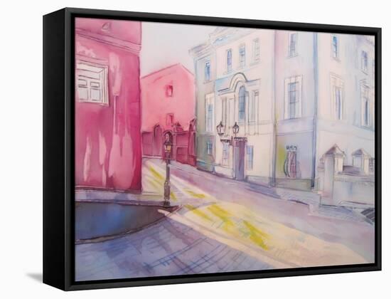 Painting City Street Romantic Light.-Iriana Shiyan-Framed Stretched Canvas