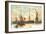 Painting, Cunard Line Ship Passing Statue of Liberty, New York City-null-Framed Art Print