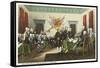 Painting, Declaration of Independence, Capitol-null-Framed Stretched Canvas