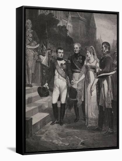 Painting Depicting Marriage of Napoleon and Queen of Prussia-null-Framed Stretched Canvas