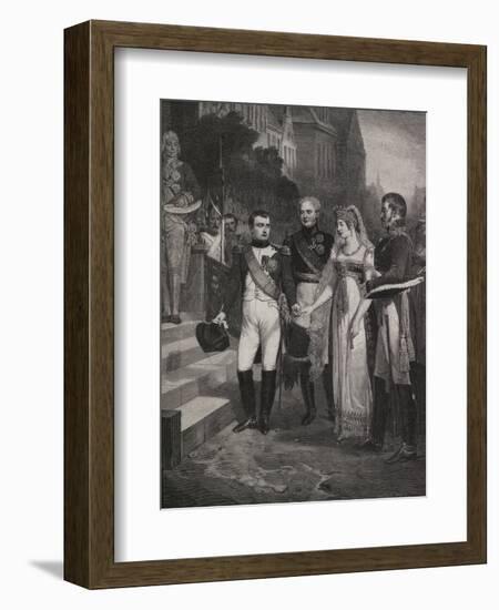 Painting Depicting Marriage of Napoleon and Queen of Prussia-null-Framed Giclee Print