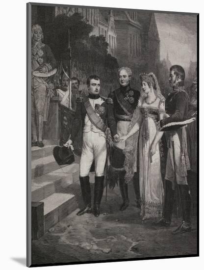 Painting Depicting Marriage of Napoleon and Queen of Prussia-null-Mounted Giclee Print