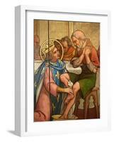 Painting Depicting St. Louis Washing a Pauper's Feet in Notre-Dame De Paris Cathedral Treasure Muse-Godong-Framed Photographic Print