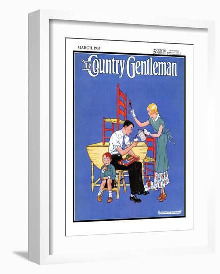 "Painting Dining Room Furniture," Country Gentleman Cover, March 1, 1933-Martin Justice-Framed Giclee Print