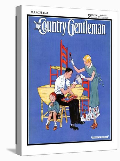 "Painting Dining Room Furniture," Country Gentleman Cover, March 1, 1933-Martin Justice-Stretched Canvas