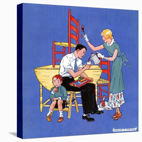 "Painting Dining Room Furniture,"March 1, 1933-Martin Justice-Stretched Canvas