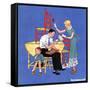 "Painting Dining Room Furniture,"March 1, 1933-Martin Justice-Framed Stretched Canvas