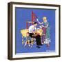 "Painting Dining Room Furniture,"March 1, 1933-Martin Justice-Framed Giclee Print