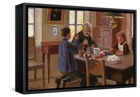 Painting Easter Eggs-M Germaschev-Framed Stretched Canvas