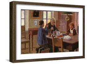 Painting Easter Eggs-M Germaschev-Framed Art Print