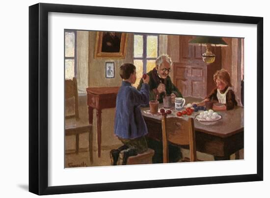 Painting Easter Eggs-M Germaschev-Framed Art Print