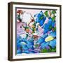 Painting Flowers-English School-Framed Giclee Print