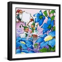Painting Flowers-English School-Framed Giclee Print
