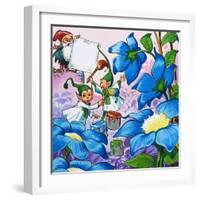 Painting Flowers-English School-Framed Giclee Print