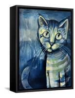 Painting Illustration of Blue Kitten-Igor Zakowski-Framed Stretched Canvas