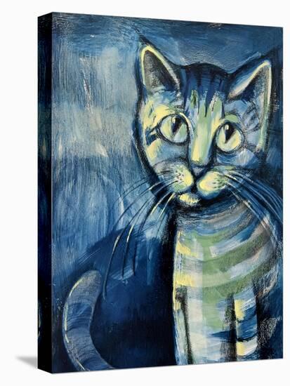 Painting Illustration of Blue Kitten-Igor Zakowski-Stretched Canvas