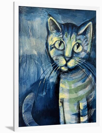 Painting Illustration of Blue Kitten-Igor Zakowski-Framed Art Print