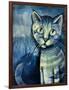 Painting Illustration of Blue Kitten-Igor Zakowski-Framed Art Print