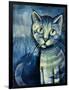 Painting Illustration of Blue Kitten-Igor Zakowski-Framed Art Print