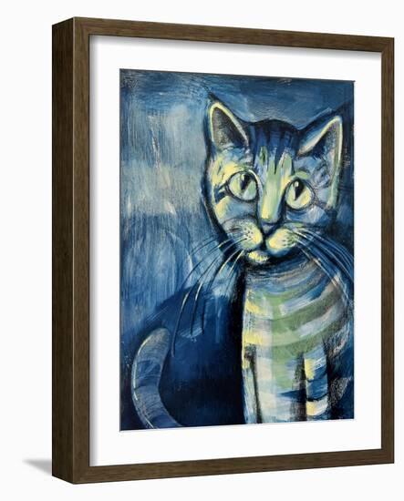 Painting Illustration of Blue Kitten-Igor Zakowski-Framed Art Print