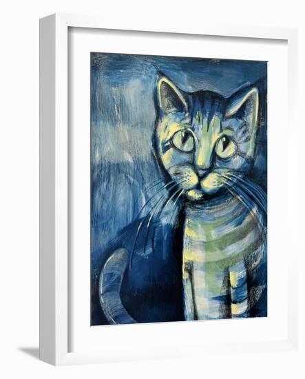 Painting Illustration of Blue Kitten-Igor Zakowski-Framed Art Print