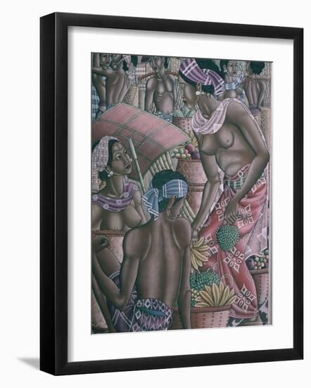 Painting in the Bali Museum, Denpasar, Island of Bali, Indonesia, Southeast Asia-Bruno Barbier-Framed Photographic Print