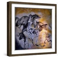 Painting in the Chauvet Cave, 32,000-30,000 Bc-null-Framed Giclee Print