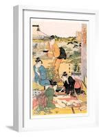 Painting in the Garden-Kitagawa Utamaro-Framed Art Print