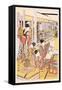 Painting in the House-Kitagawa Utamaro-Framed Stretched Canvas