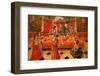 Painting in the London ISKCON Hindu temple of Krishna-Godong-Framed Photographic Print